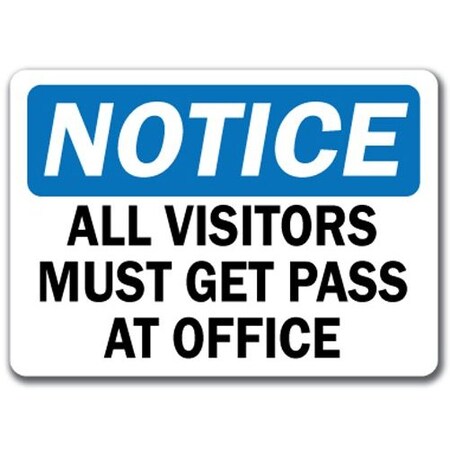 Signmission Safety Sign, 14 in Height, Plastic, Visitors Pass NS-Visitors Pass